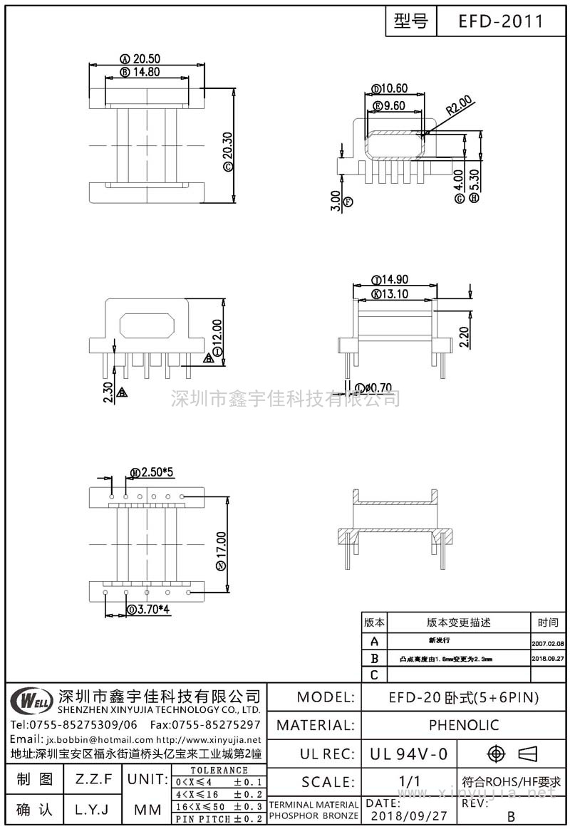 EFD-2011 EFD-20臥式(5+6PIN)
