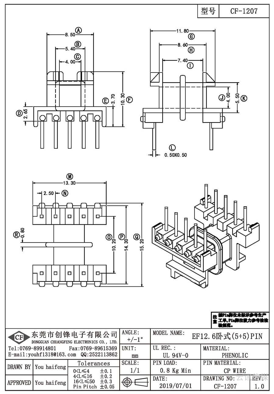 CF-1207/EF12.6臥式(5+5)PIN