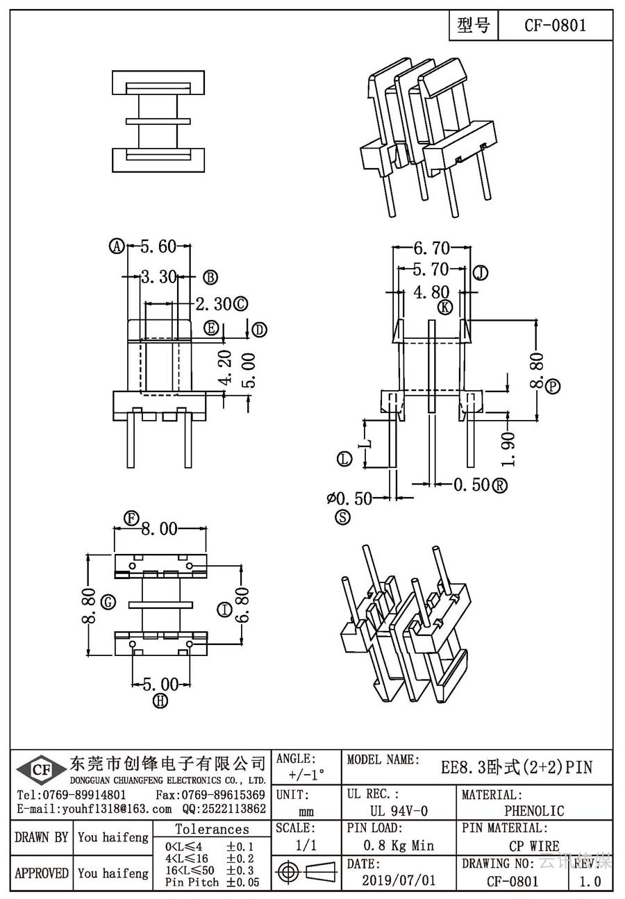 CF-0801/EE8.3臥式(2+2)PIN