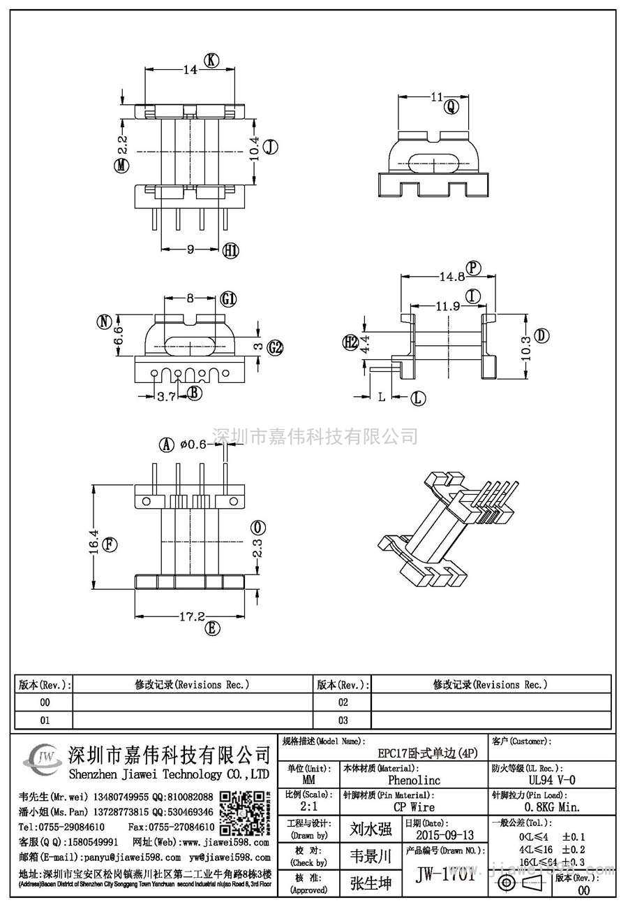 JW-1701/EPC17臥式單邊(4P)