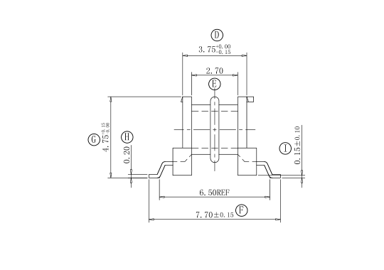 HXH-EE5.0-2 EE5.0雙槽貼片3+3針